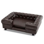MCombo Faux Leather Dog Couch with Stairs