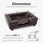 MCombo Faux Leather Dog Couch with Stairs