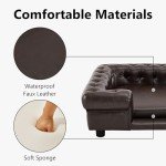 MCombo Faux Leather Dog Couch with Stairs