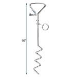 4-Pack 16" Metal Dog Tie-Out Spiral Stakes