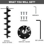 Heavy Duty 360° Swivel Dog Tie Out Stake