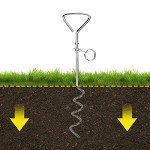 4-Pack 16" Metal Dog Tie-Out Spiral Stakes