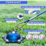 TOPKNOT Heavy Duty Dog Tie Out Cable and Stake