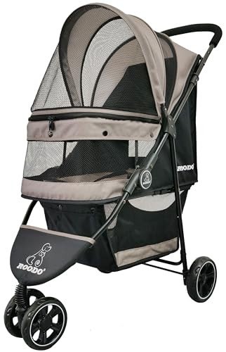 ROODO Lightweight 3-Wheel Pet Stroller for Small Dogs