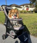 ROODO Lightweight 3-Wheel Pet Stroller for Small Dogs