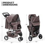Foldable Dog Stroller with Weather Cover and Storage