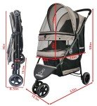 ROODO Lightweight 3-Wheel Pet Stroller for Small Dogs