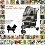 ROODO Lightweight 3-Wheel Pet Stroller for Small Dogs