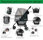 ROODO Lightweight 3-Wheel Pet Stroller for Small Dogs