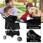 Pet Stroller for Small Dogs and Cats, Black