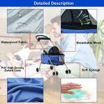 Blue Portable Pet Stroller with Cup Holder