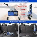 Blue Portable Pet Stroller with Cup Holder