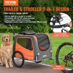 VEVOR Dog Bike Trailer and Stroller, 66 lbs Capacity