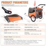 VEVOR Dog Bike Trailer and Stroller, 66 lbs Capacity