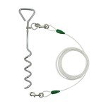 16" Spiral Stake with 15ft Reflective Cable for Dogs