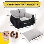 BurgeonNest Small Dog Car Seat with Storage Pockets