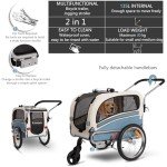 Sepnine 2-in-1 Pet Bicycle Trailer and Stroller