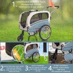 Sepnine 2-in-1 Pet Bicycle Trailer and Stroller