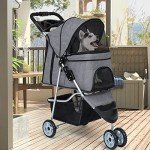 Pet Stroller for Small Dogs and Cats - Grey