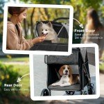 Foldable Dog Stroller for All Sizes - Gray