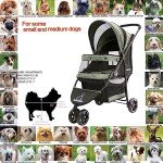 ROODO Lightweight 3-Wheel Pet Stroller for Dogs