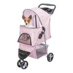 Trixie Pink Foldable Pet Stroller for Dogs & Cats