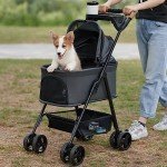 3-in-1 Folding Dog and Cat Stroller