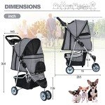 Pet Stroller for Small Dogs and Cats - Grey