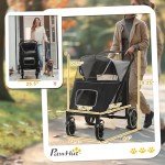 Foldable Dog Stroller for All Sizes - Gray