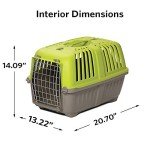 Green Hard-Sided Pet Carrier for Small Animals