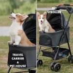 3-in-1 Folding Dog and Cat Stroller
