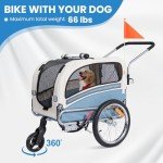 2-in-1 Pet Bicycle Trailer and Stroller for Dogs
