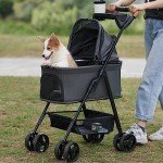 3-in-1 Folding Dog and Cat Stroller