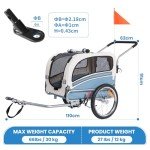 2-in-1 Pet Bicycle Trailer and Stroller for Dogs