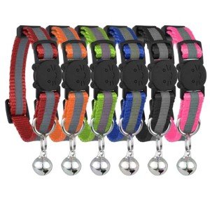 Bright & Safe Reflective Cat Collars with Bell - 6 Pack