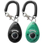 Pet Training Clicker with Wrist Strap (Black/Bluegreen)