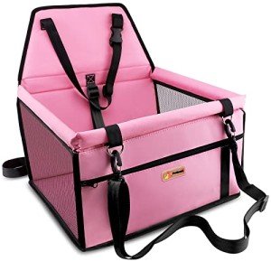 Petbobi Portable Dog Car Booster Seat, Pink