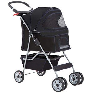 BestPet Folding Pet Stroller for Dogs and Cats