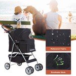 BestPet Folding Pet Stroller for Dogs and Cats