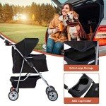 BestPet Folding Pet Stroller for Dogs and Cats