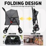 Folding Pet Stroller for Small Dogs and Cats