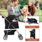 BestPet Folding Pet Stroller for Dogs and Cats