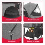 Premium 3-in-1 Dog and Cat Stroller - Grey