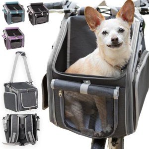 Soft-Sided Dog Bike Basket with Safety Leashes