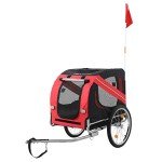 Dog Bike Trailer - Folding Pet Carrier Red