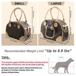 Fashionable PU Leather Dog Carrier Handbag, Brown