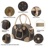 Fashionable PU Leather Dog Carrier Handbag, Brown