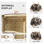 Fashionable PU Leather Dog Carrier Handbag, Brown