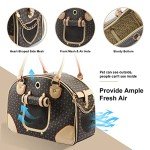 Fashionable PU Leather Dog Carrier Handbag, Brown