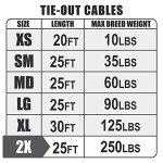Heavy Duty 25ft Dog Tie Out Cable - Reflective